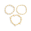 3-Piece Starfish, Rice Bead & Imitation Pearl Bracelet Set for Women – Summer Trendy Seaside Vacation Fashion Accessories