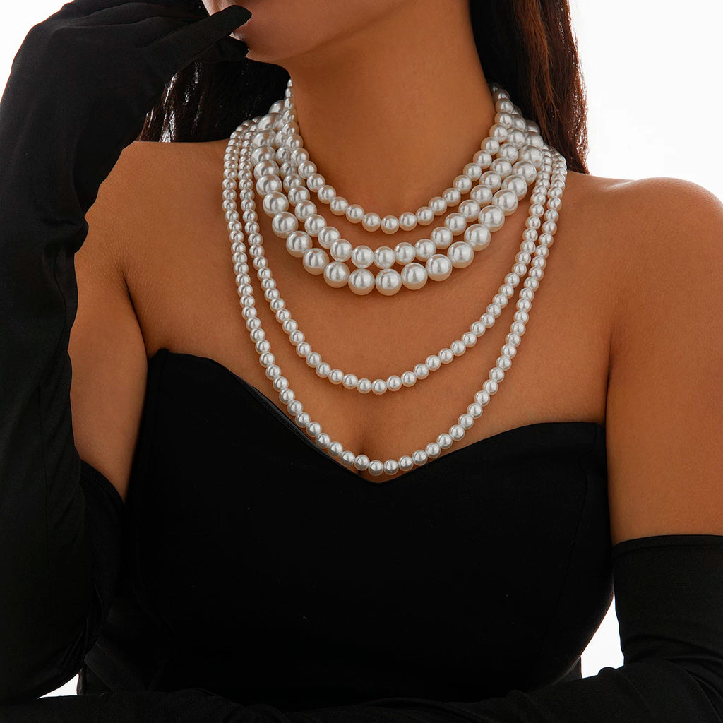 Multi-Layer Imitation Pearl Necklace for Women – Clavicle Chain Design