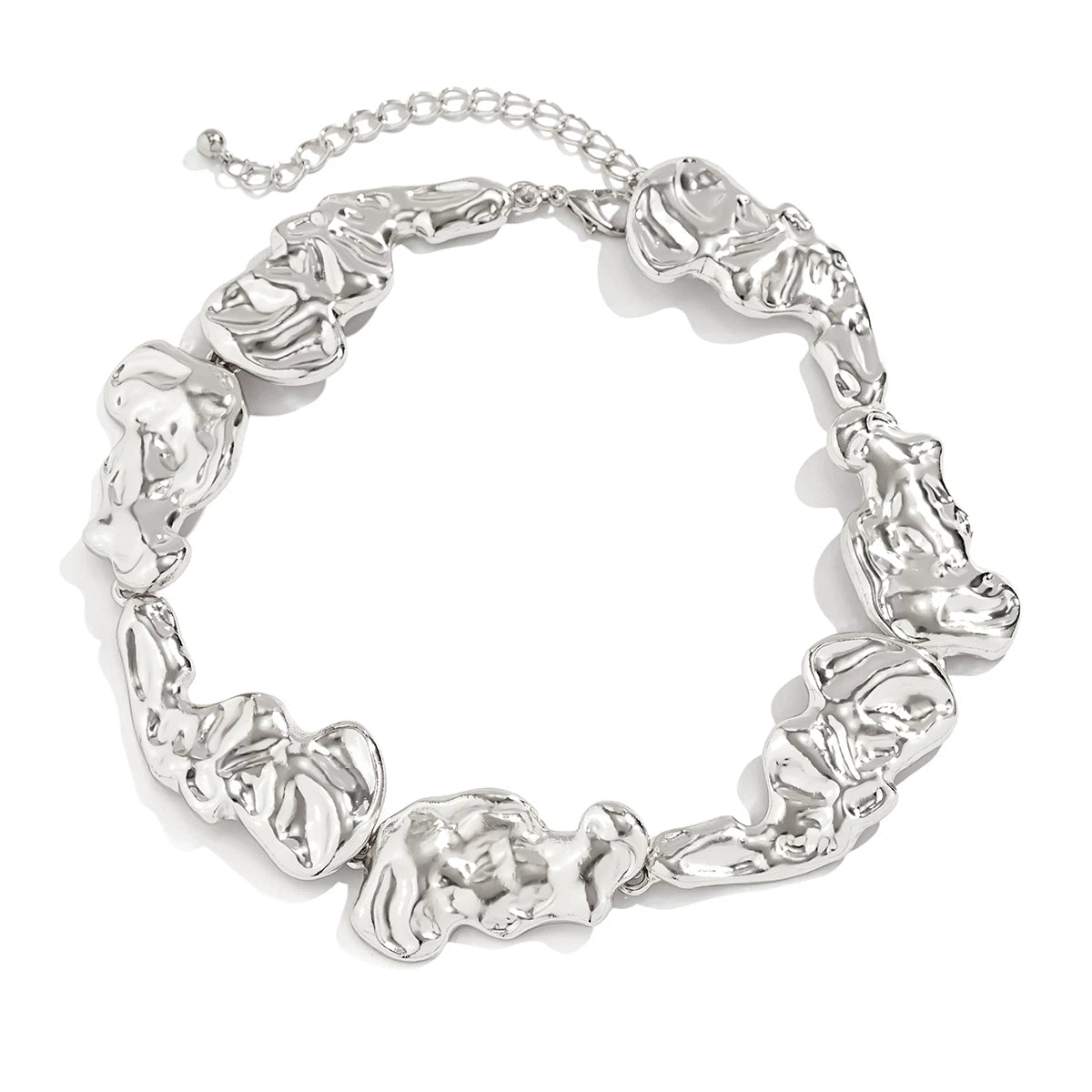 Irregular Geometric Metal Splicing Necklace for Women – Clavicle Chain Design