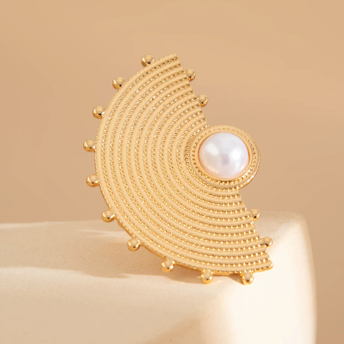 Fan Feather Shape Ring For Women 2025 Spring Trendy Fashion Niche Design Creative Photo Matching Ring