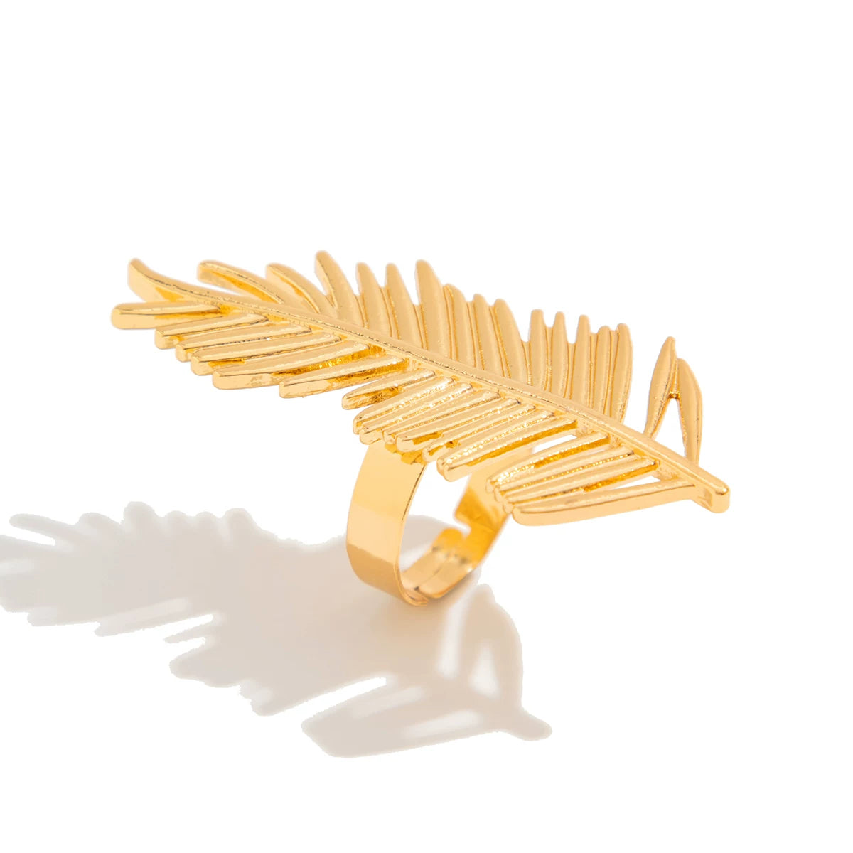 Fan Feather Shape Ring For Women 2025 Spring Trendy Fashion Niche Design Creative Photo Matching Ring