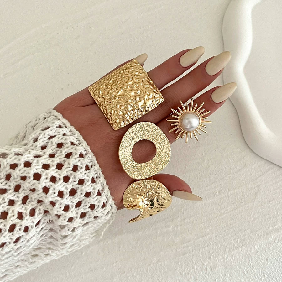 Metal Hollow Irregular Ring For Women 2025 Spring And Summer Trendy Personality Niche Design Internet Celebrity Ins Ring