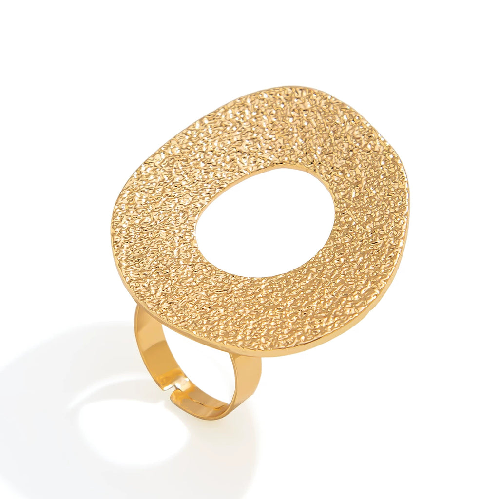 Metal Hollow Irregular Ring For Women 2025 Spring And Summer Trendy Personality Niche Design Internet Celebrity Ins Ring