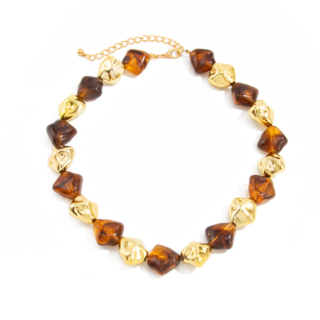 Special-Shaped CCB Resin Bracelet Necklace for Women – 2025 Autumn Winter Trendy Fashion Clavicle Necklace Jewelry