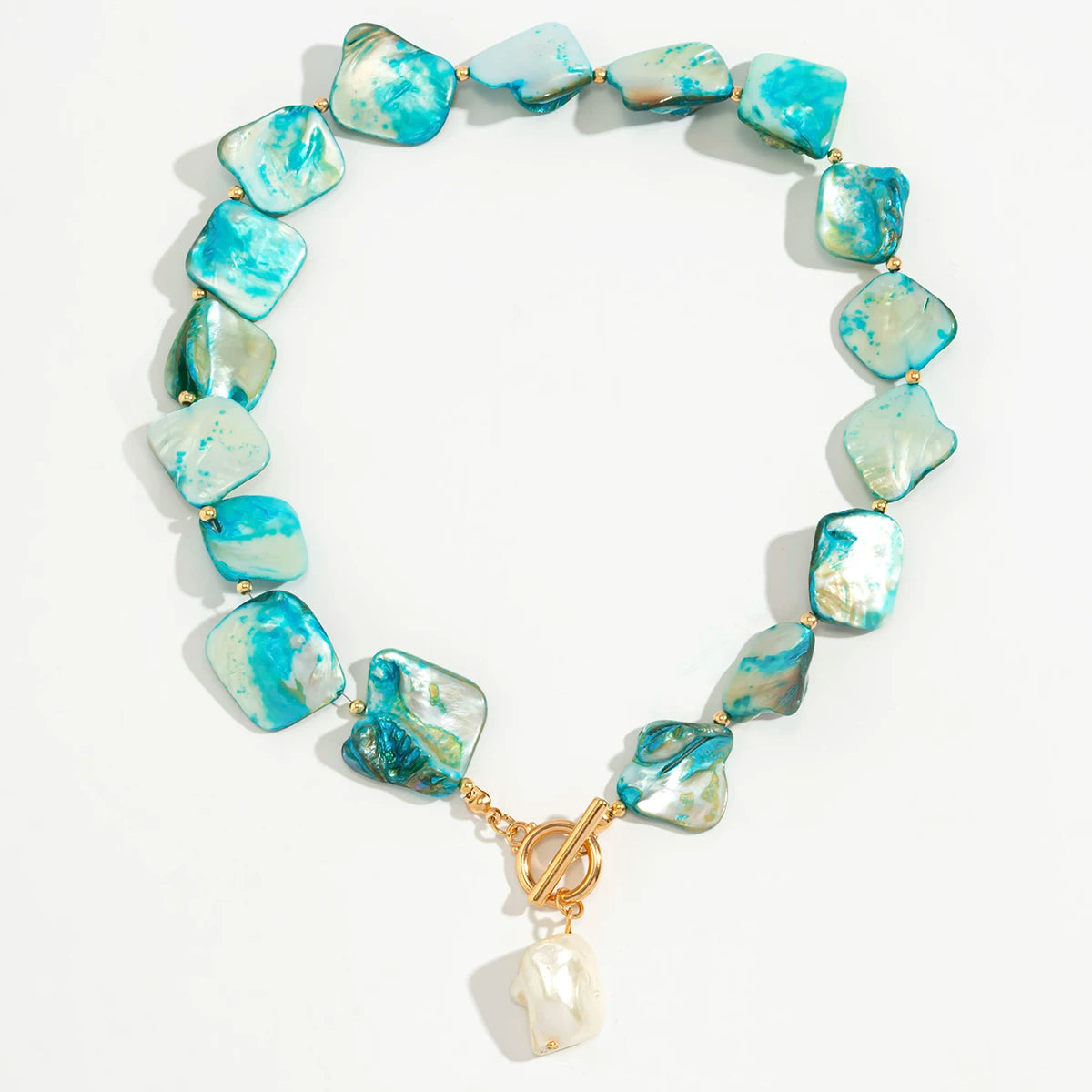 Irregular Shell OT Buckle Hand Necklace for Women – 2025 Summer Seaside Vacation Trendy Jewelry Travel Accessories