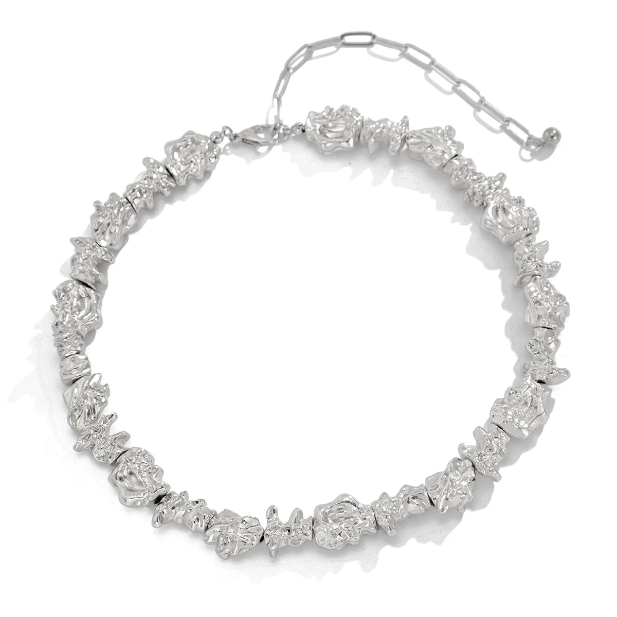 Irregular Geometric Pleated Jewelry Set for Women – Earrings, Bracelet & Necklace