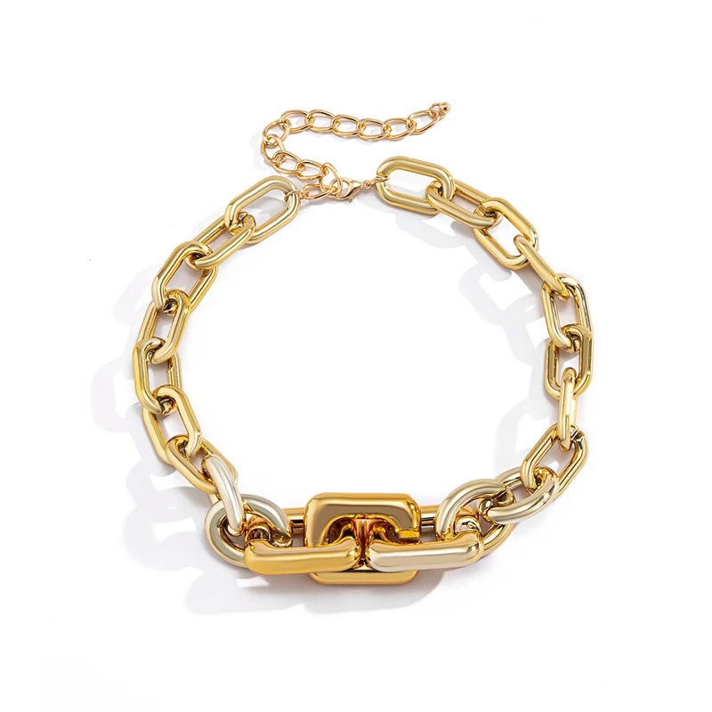 New Model 2025 European & American Hip-Hop Exaggerated CCB Splicing Clavicle Necklace for Men & Women