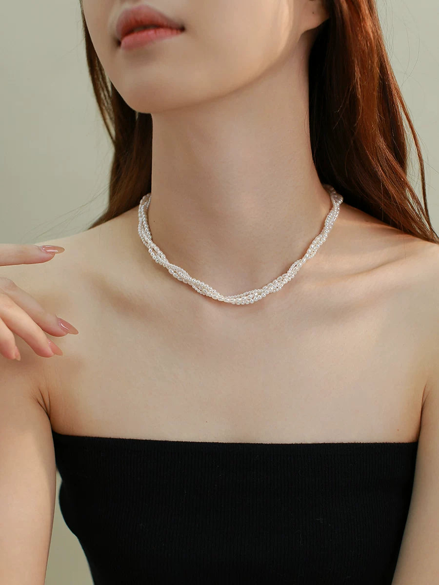 Multi-Layer Pearl Necklace for Women – Layered Clavicle Chain Fashion Necklace
