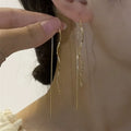 S-Shaped Wavy Tassel Earrings for Women – Long Drop Korean Style Fashion Earrings