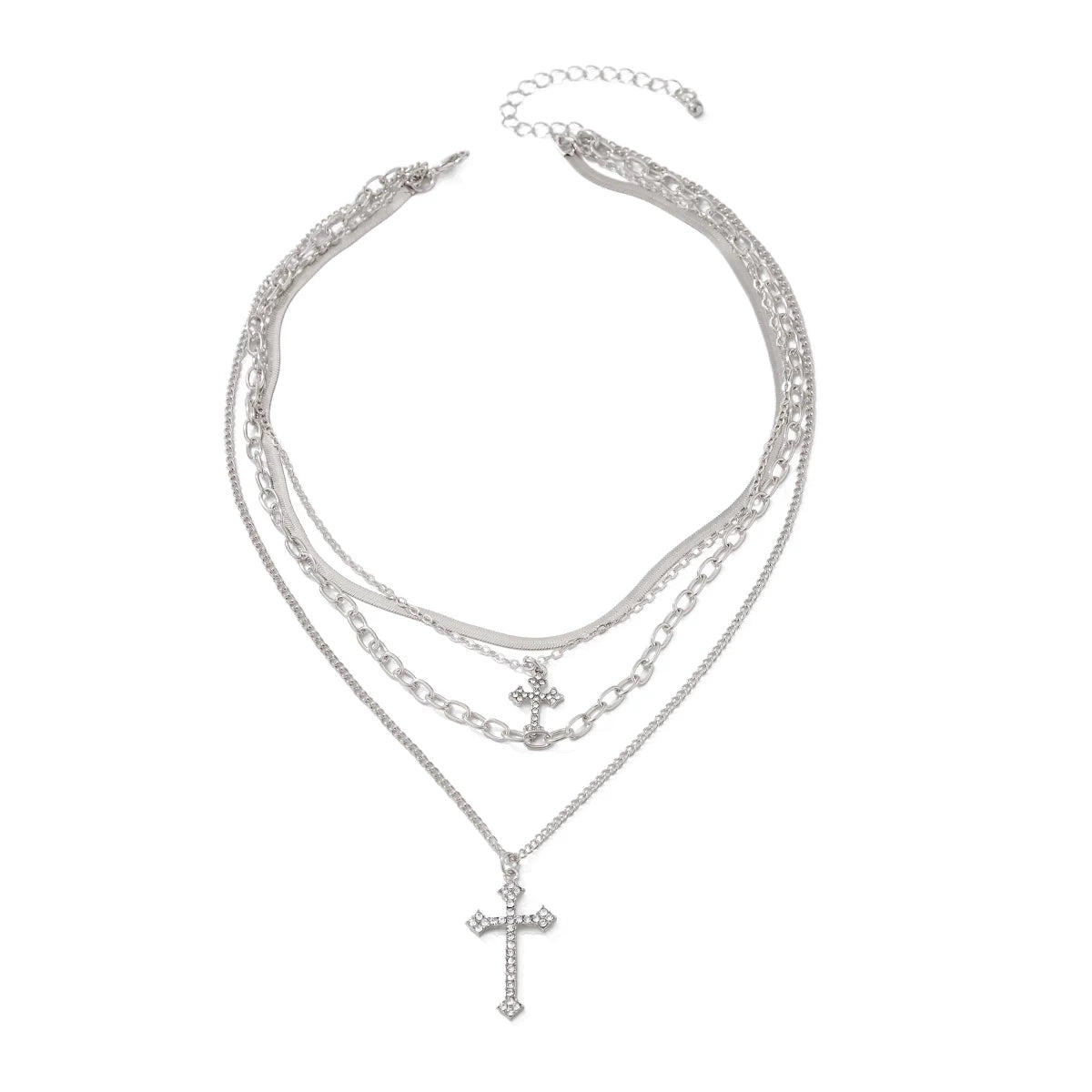 Cross Pendant Multi-Layer Necklace for Women – Clavicle Chain Design