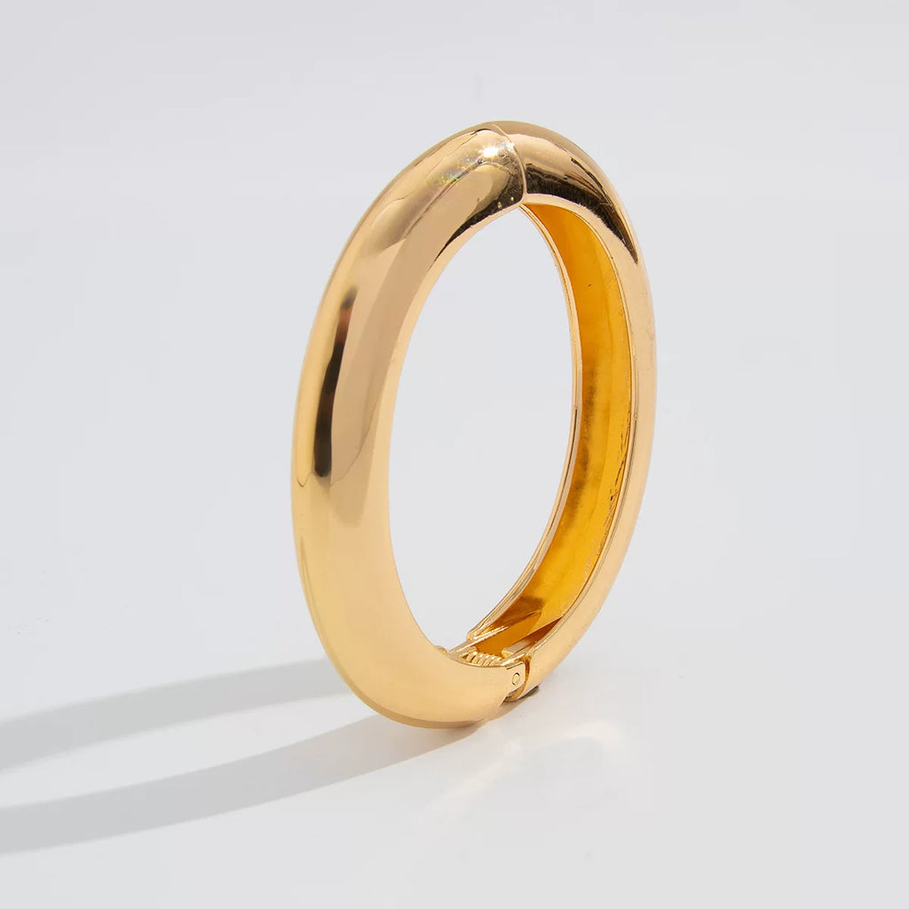 Metal Oval Curved Bracelet for Women – 2025 Trendy Niche Design Statement Fashion Hand Jewelry