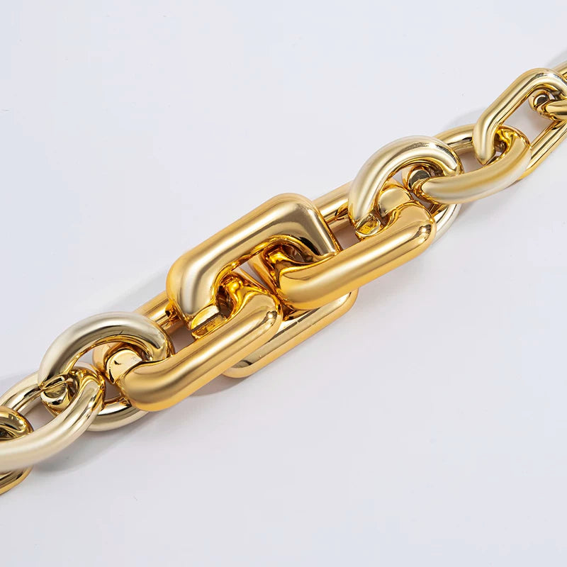 New Model 2025 European & American Hip-Hop Exaggerated CCB Splicing Clavicle Necklace for Men & Women