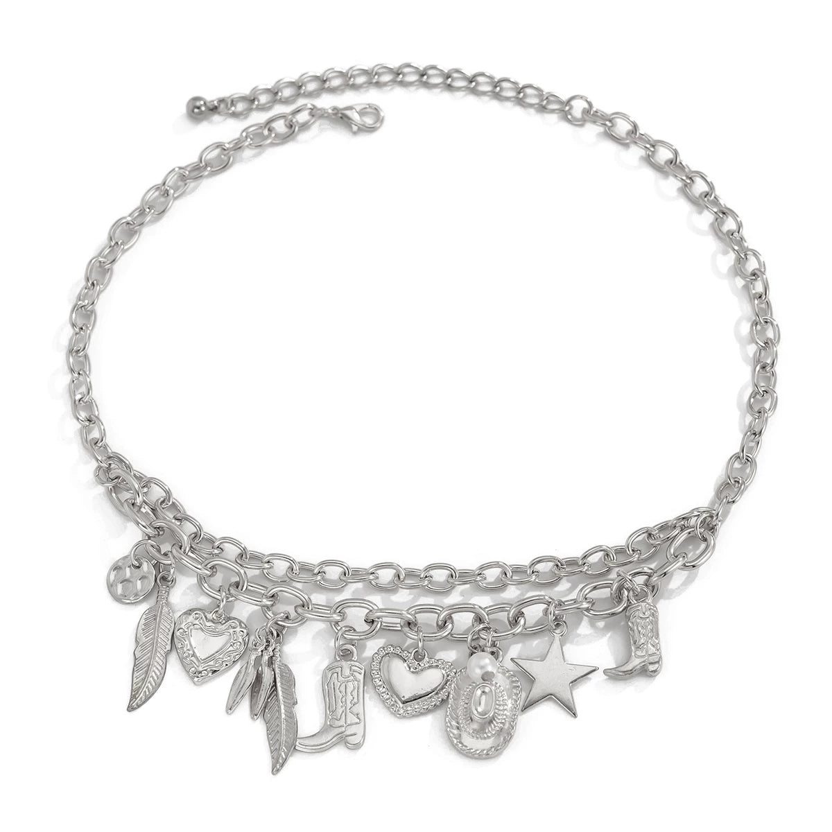 Tassel Heart Bow Cross Pendant Necklace for Women – Summer Fashion Clavicle