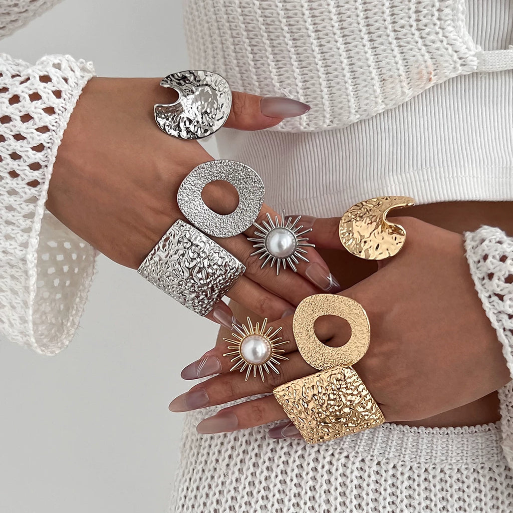 Metal Hollow Irregular Ring For Women 2025 Spring And Summer Trendy Personality Niche Design Internet Celebrity Ins Ring