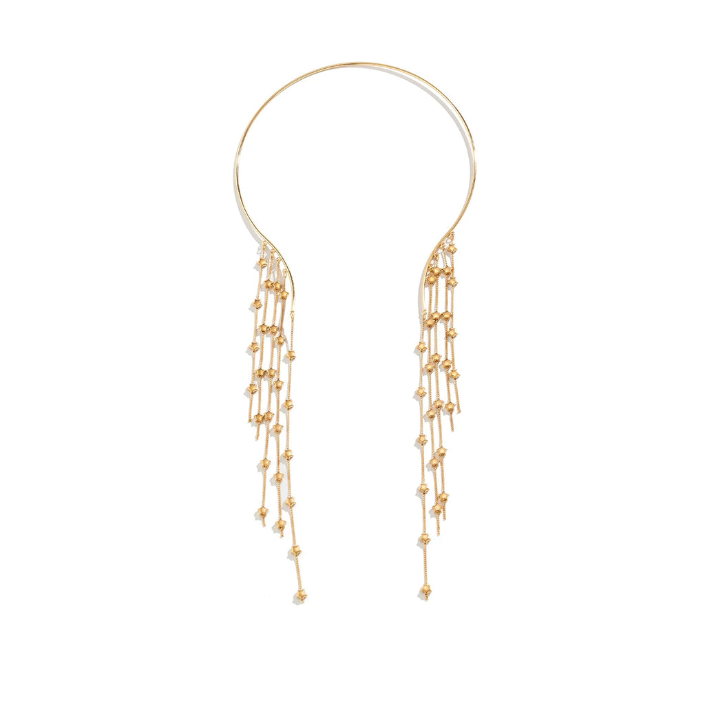 Tassel Crystal Star Metal Necklace for Women – Clavicle Chain Design