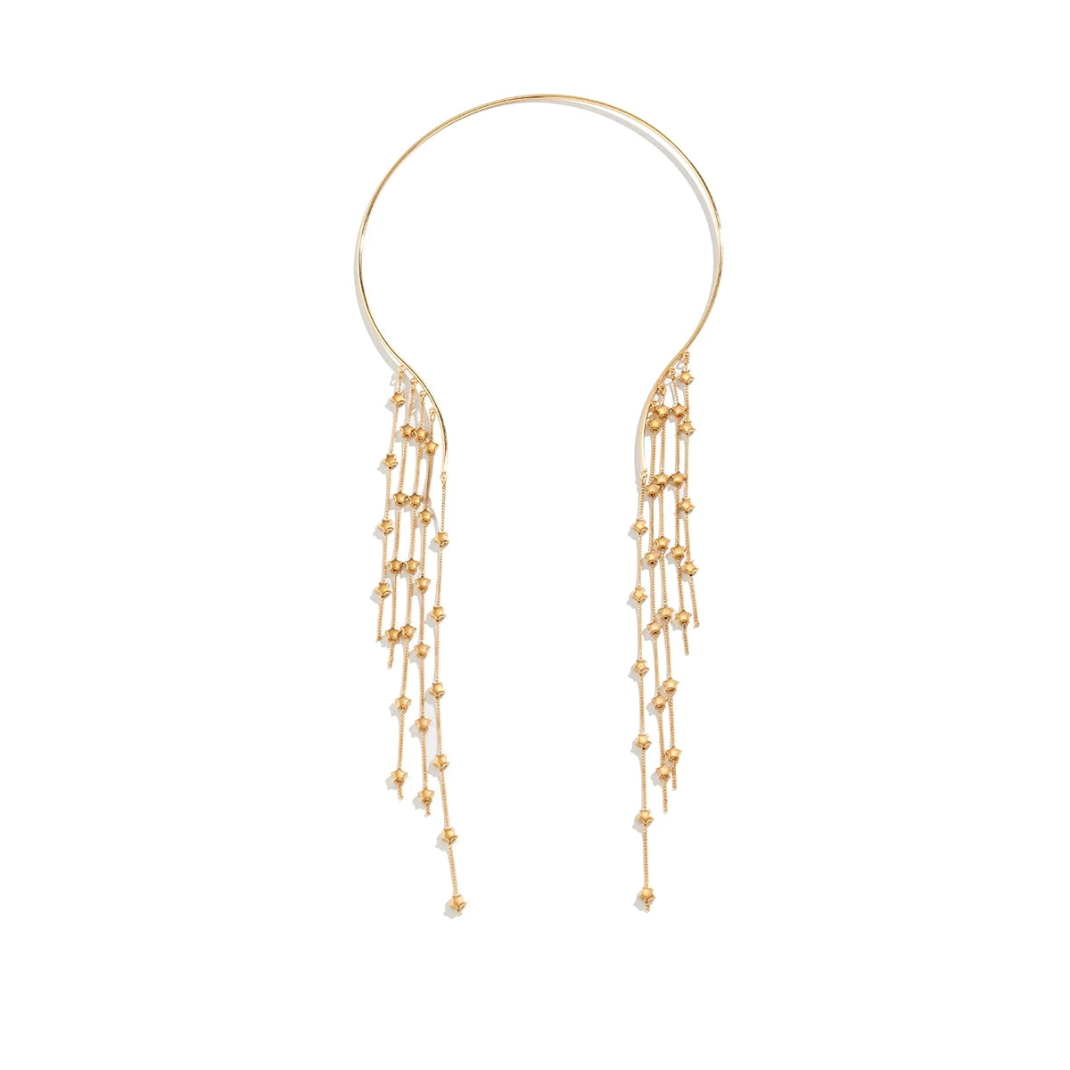 Tassel Crystal Star Metal Necklace for Women – Clavicle Chain Design