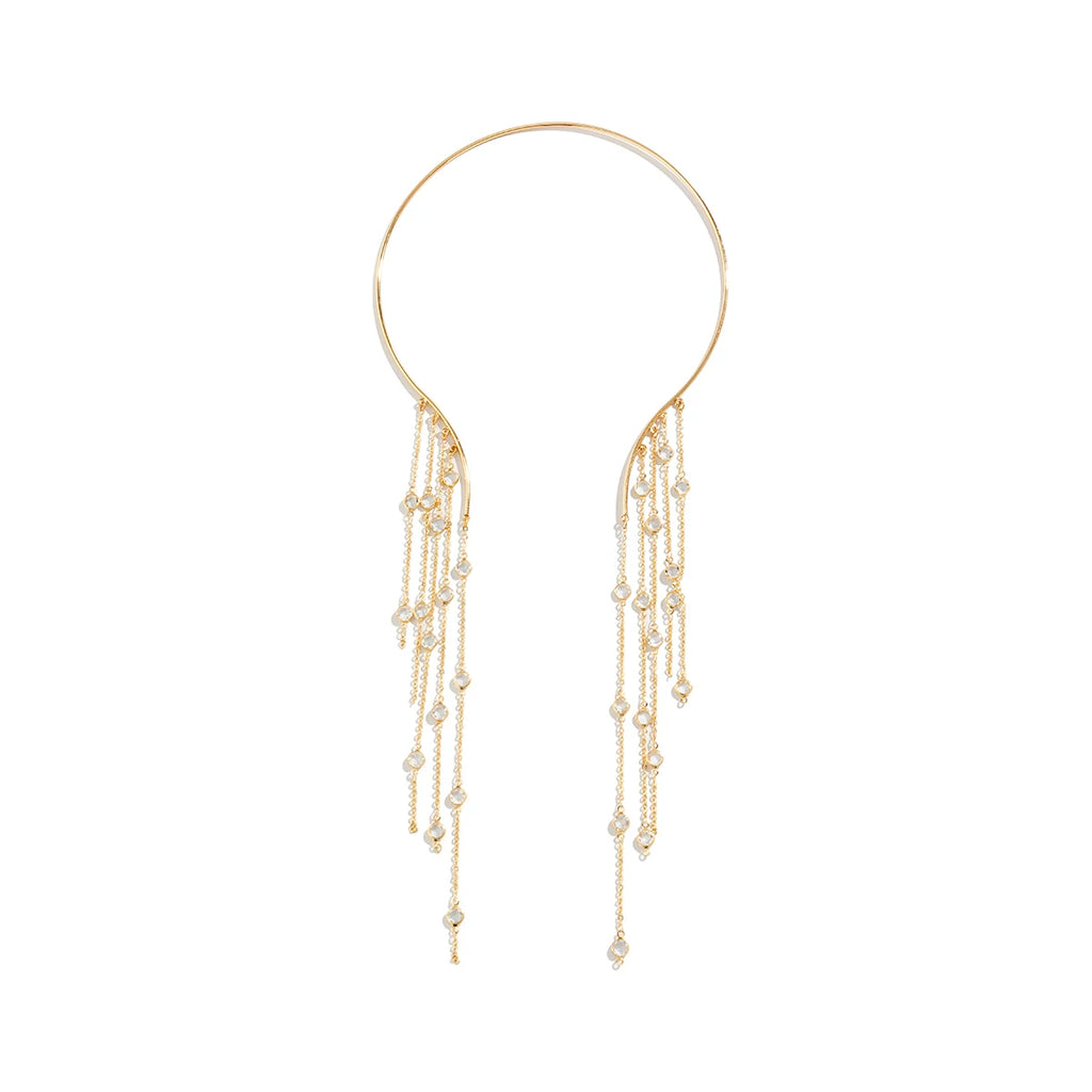 Tassel Crystal Star Metal Necklace for Women – Clavicle Chain Design