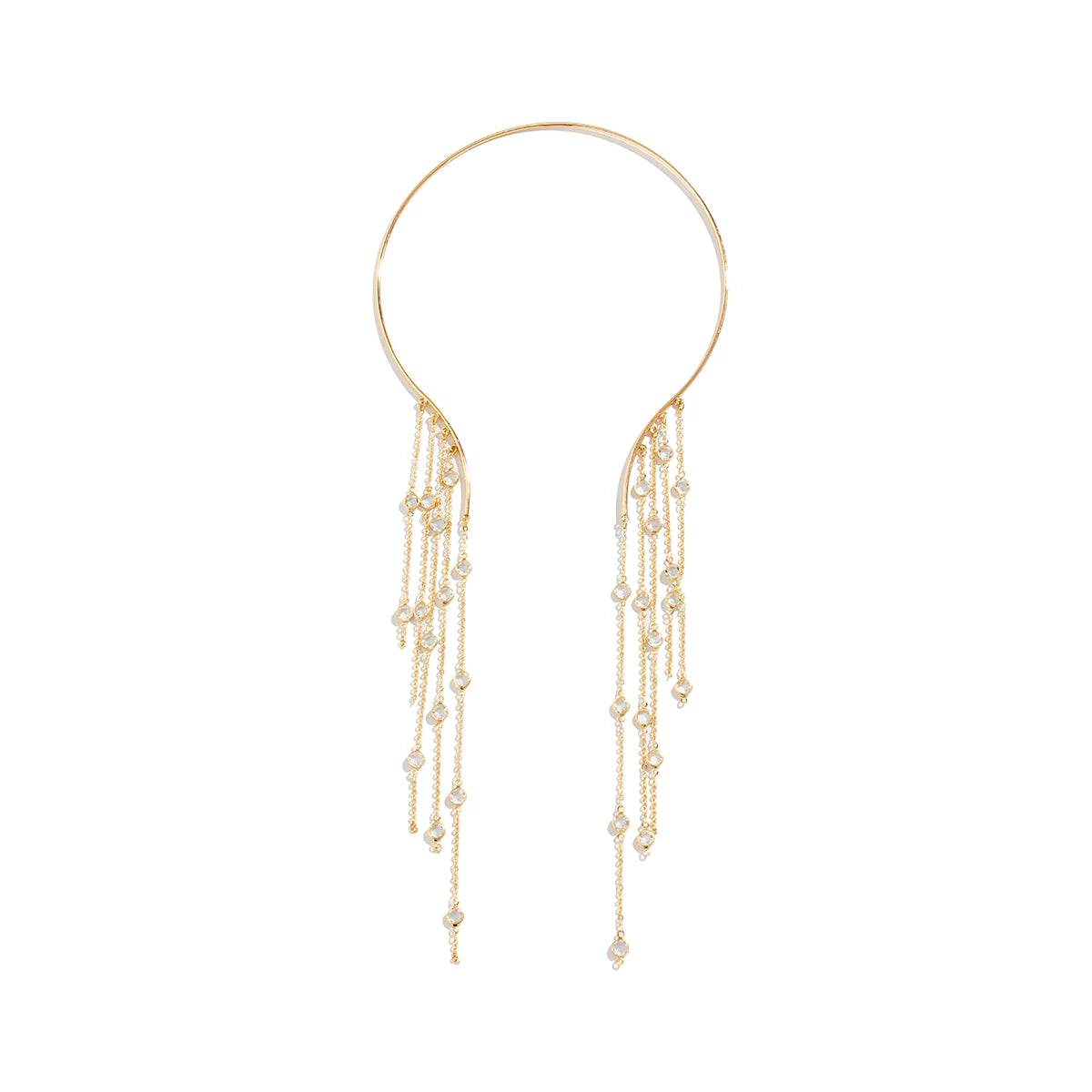 Tassel Crystal Star Metal Necklace for Women – Clavicle Chain Design