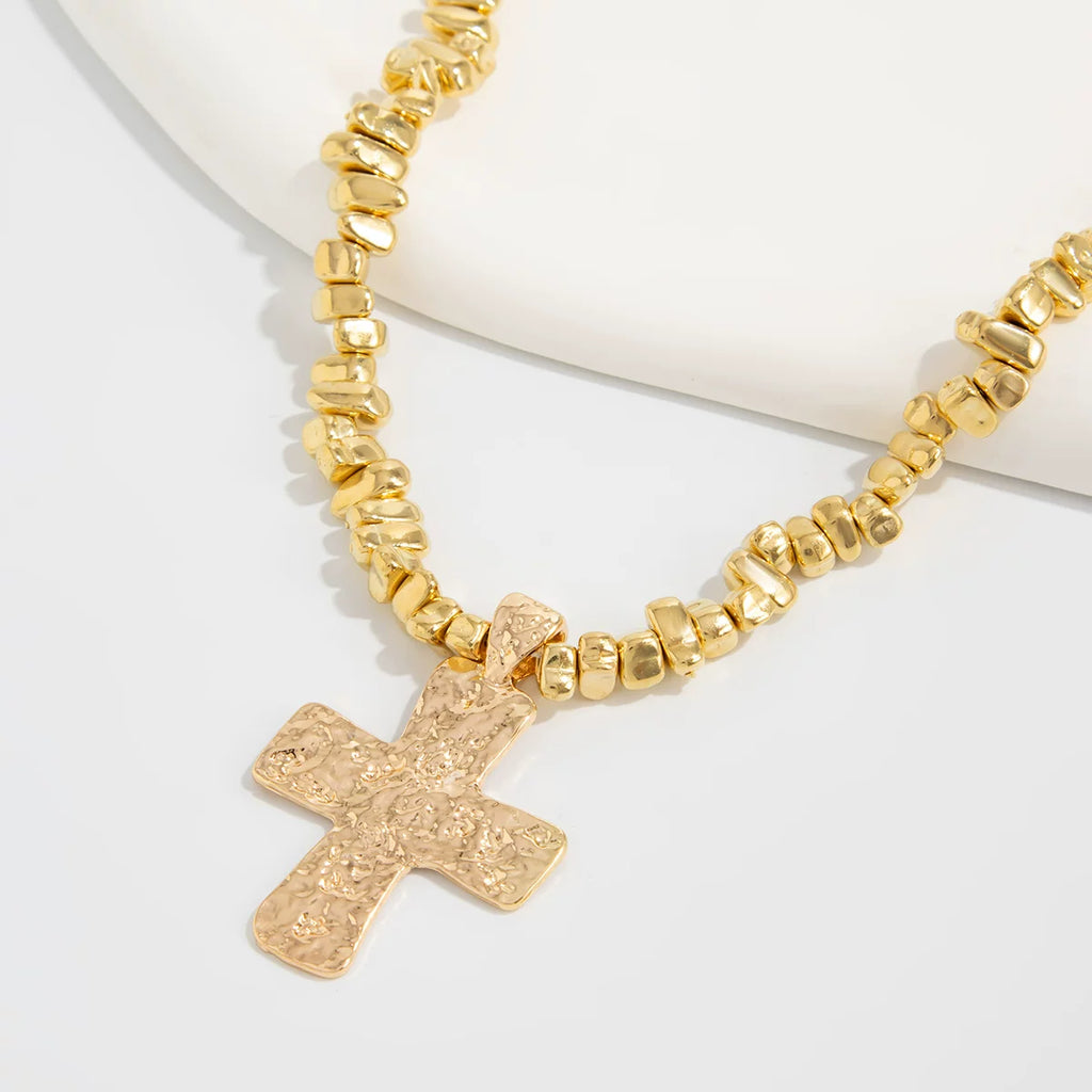 Cross Pendant CCB Necklace for Women – Clavicle Chain Design